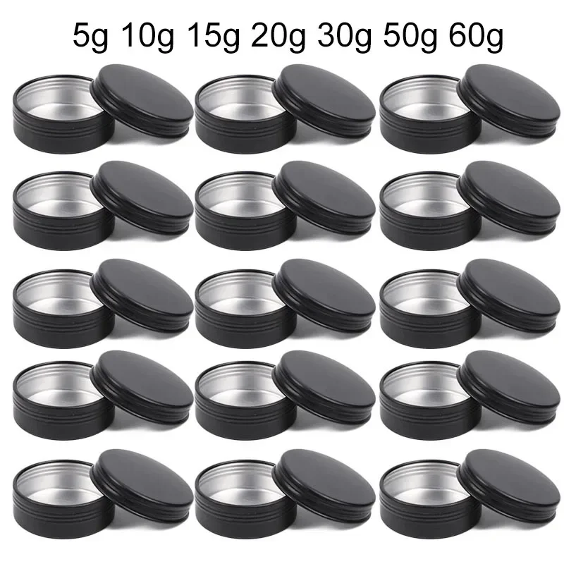 Tin Container Lid - 50 sztuk czarnych pustych słoików na